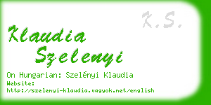 klaudia szelenyi business card