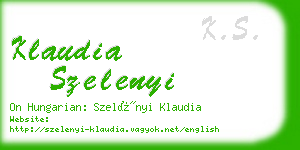 klaudia szelenyi business card